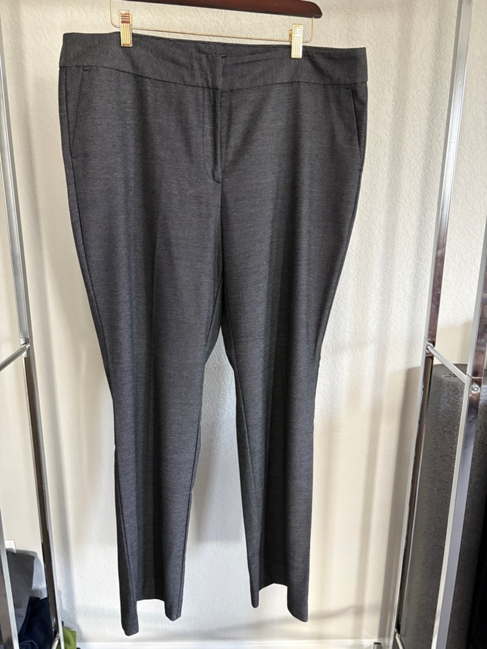 Ann Taylor Factory Dark Gray Straight-Leg Work Trousers